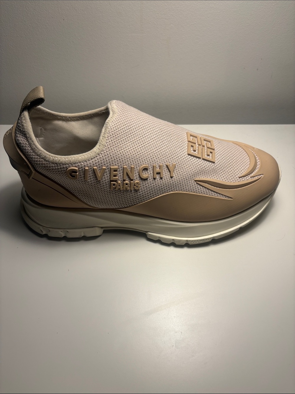 Givenchy Beige and White Slip-On Knit Runner